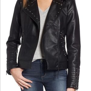 Steve Madden Faux Leather Moto Studded Jacket